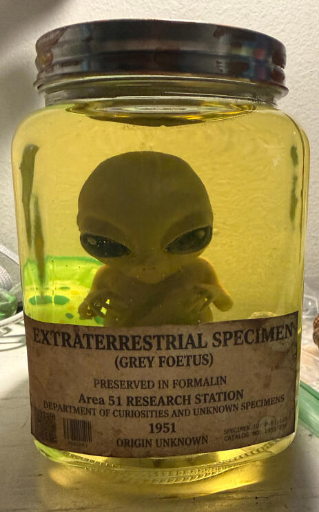 Area 51 Alien in a jar Area 51 Alien in a jar